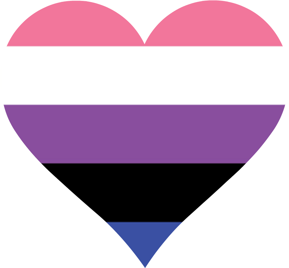 Non Binary Heart Transparent Clipart (1000x1000), Png Download
