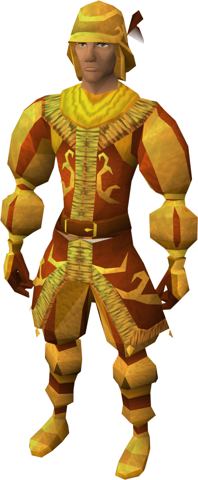 Runescape Golden Mining Outfit Clipart (388x941), Png Download
