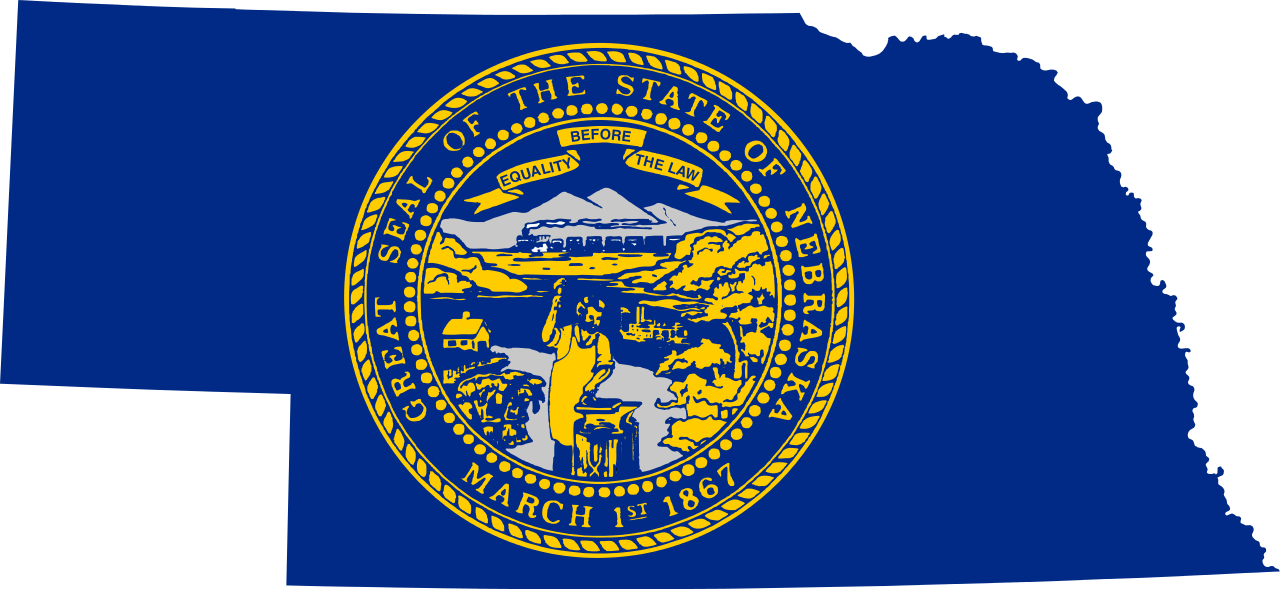 Nebraska Png Transparent Background - Nebraska State Flag Map Clipart (1280x589), Png Download