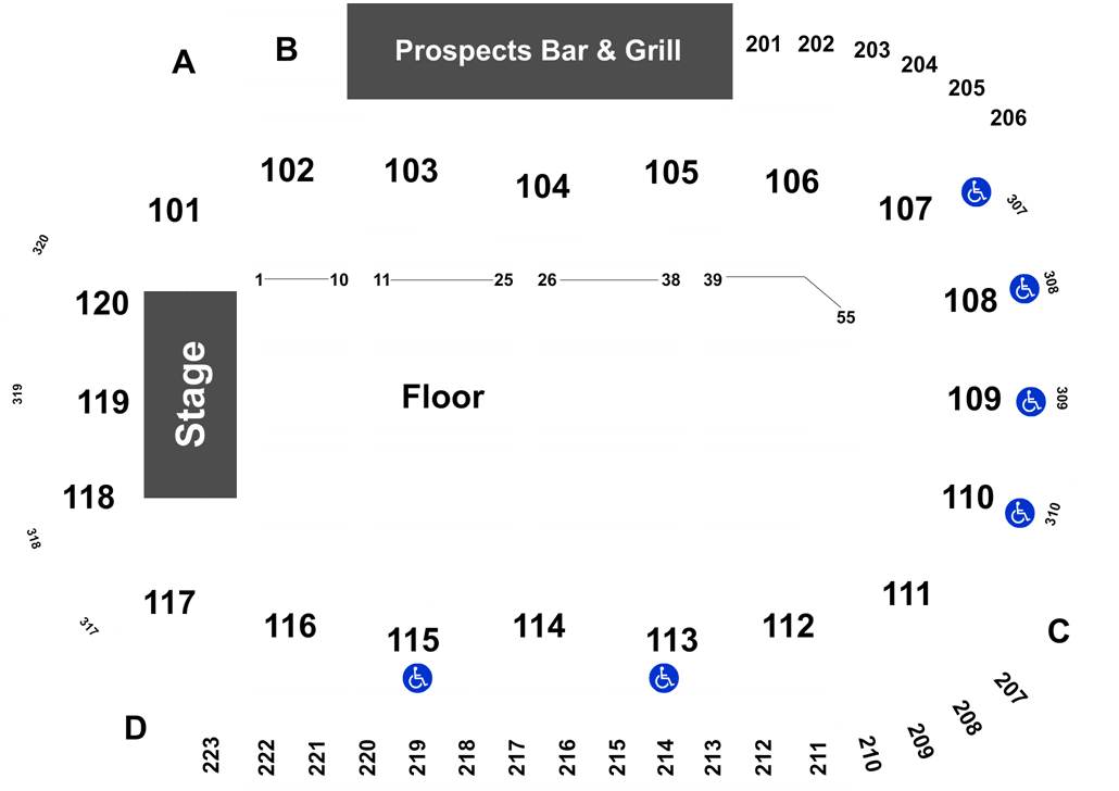 K Rock Center Seating Chart Clipart (1050x760), Png Download