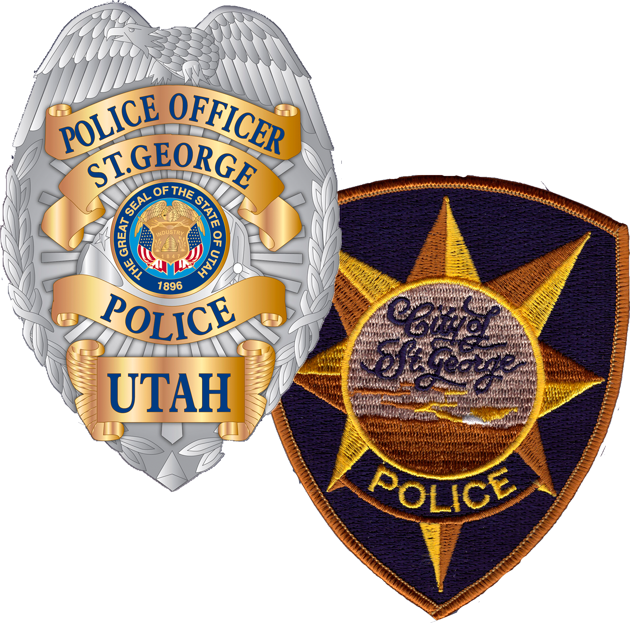 Responsive Image - St George Police Department Badge Clipart (2437x2060), Png Download