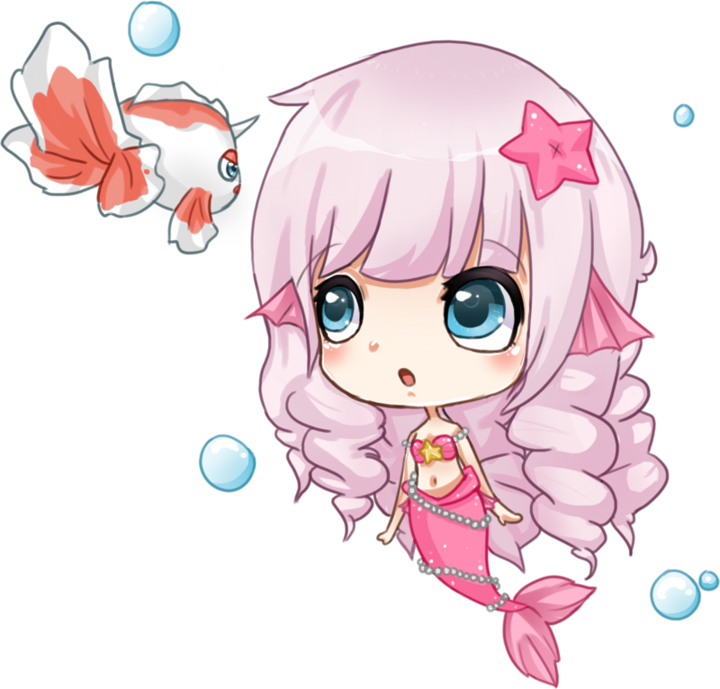 Cute Mermaid Clipart - Cute Chibi Girl Mermaid - Png Download (800x766), Png Download