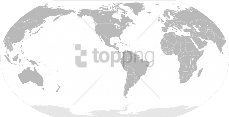 Free Png Blank Color World Map Png Png Image With Transparent - World Map With South America In The Middle Clipart (850x432), Png Download