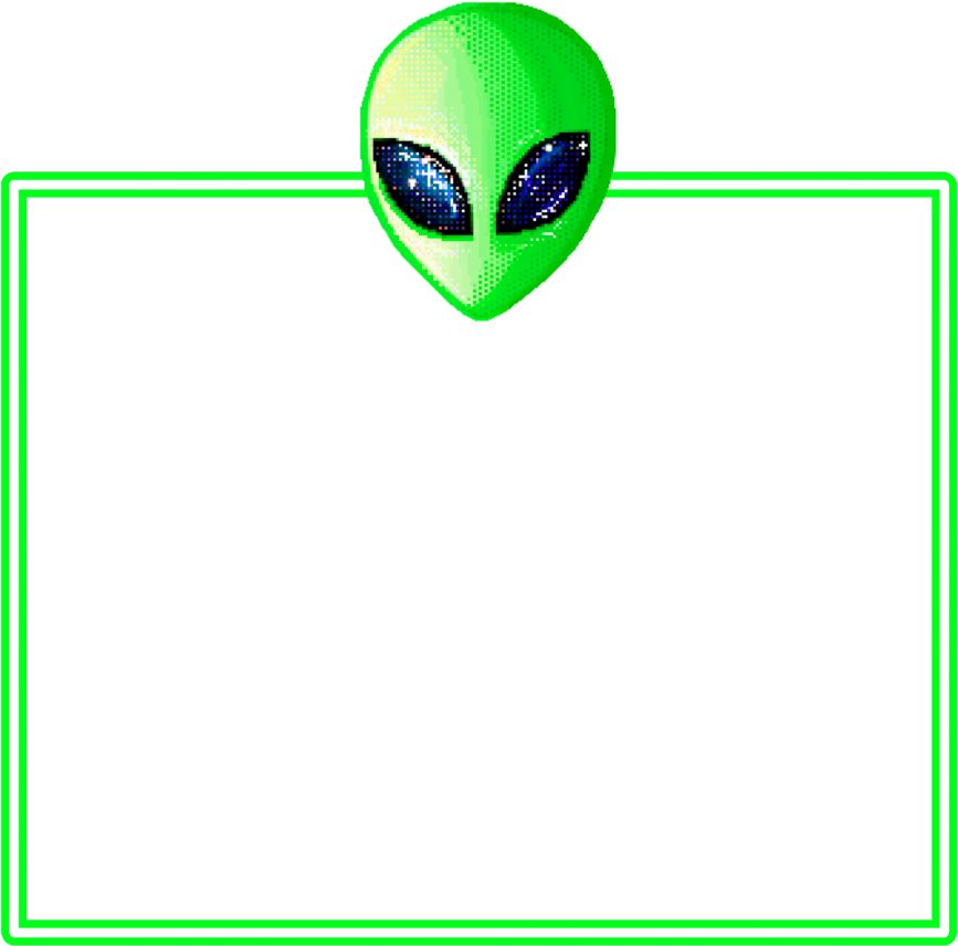 #neon #glow #alien #rectangle #green #aliens #freetoedit Clipart (1024x1024), Png Download