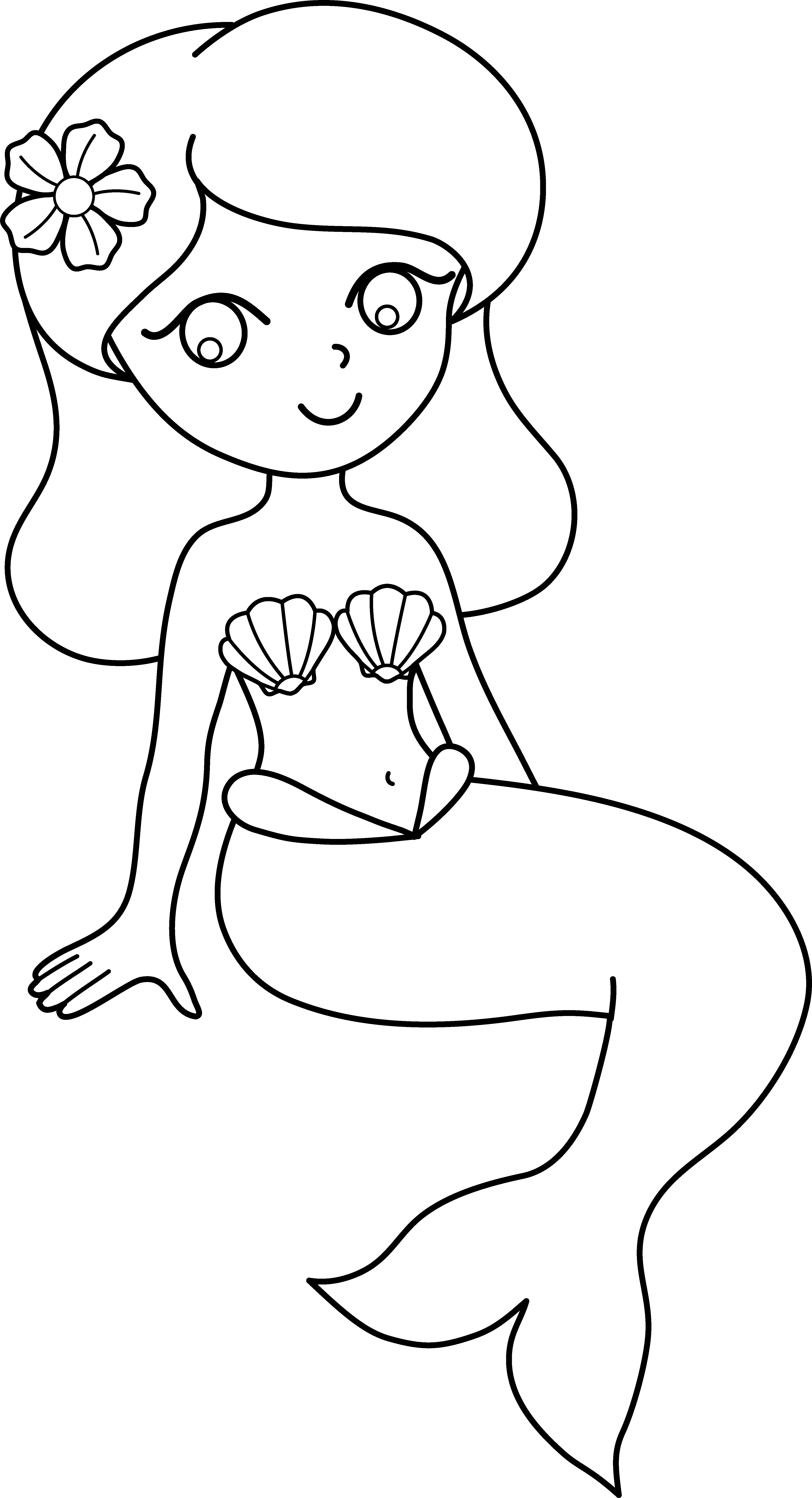 Easy mermaid coloring pages