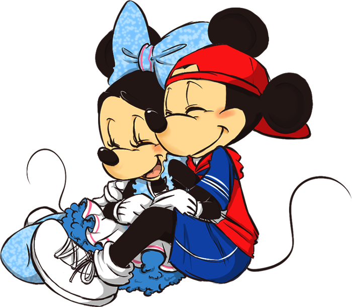 Cuddle Clipart Mickey Minnie - Cool Mickey And Minnie - Png Download (700x610), Png Download