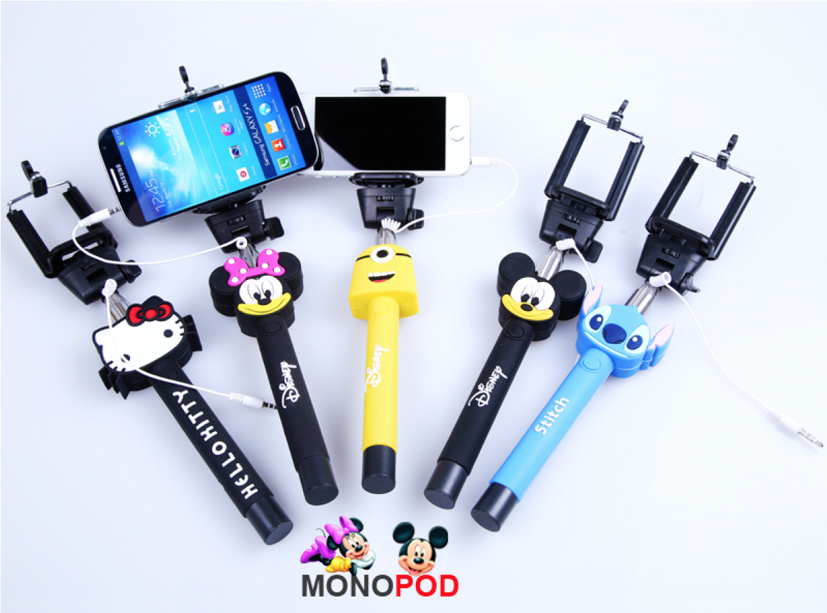 Mickey, Minnie Adjustable Selfie Stick Cable Control, - Mickey Mouse Clipart (1200x1200), Png Download