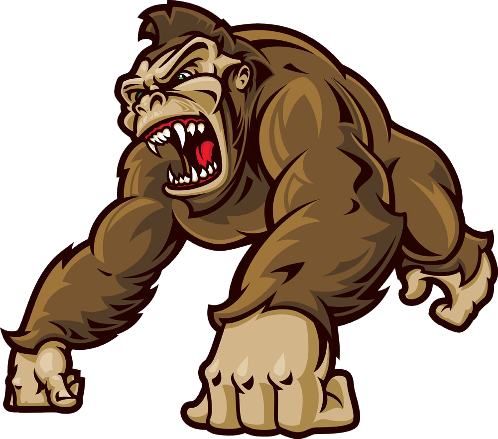 Western Ape Clip Art Cartoon Transprent Png - Gorilla Cartoon Png Transparent Png (1000x881), Png Download