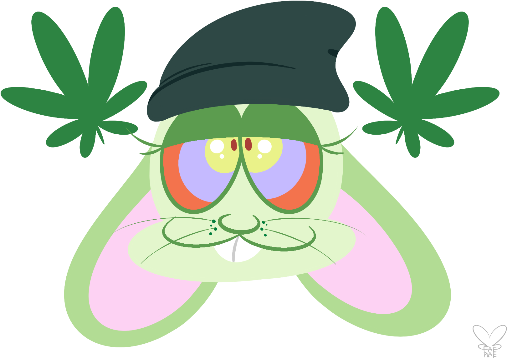 Stoner Bunny - Illustration Clipart (1645x1165), Png Download