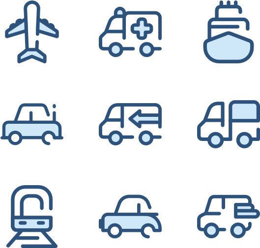 Transportation - Blue Contact Icons Png Clipart (600x564), Png Download