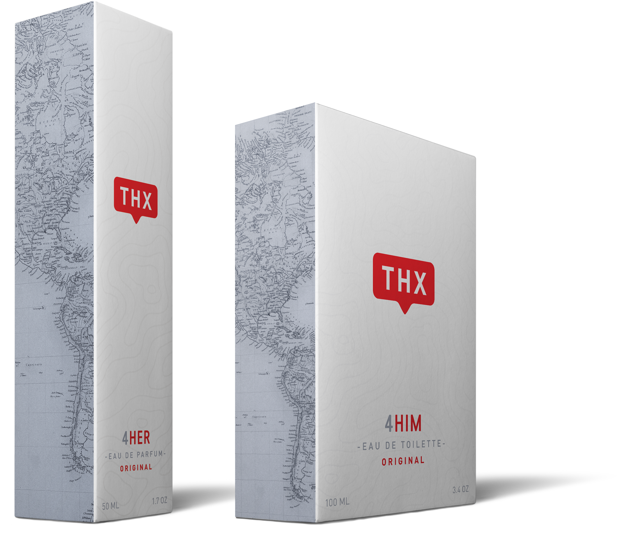 Original Fragrances "4him" And "4her" From The Thx - Box Clipart (2403x2000), Png Download