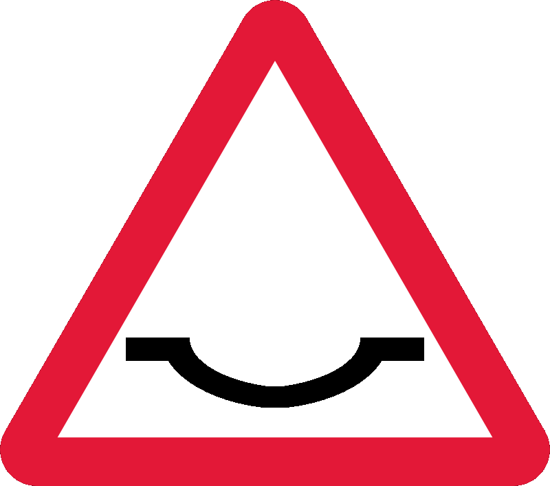 Anguilla Dip Sign - Theory Test Road Signs Clipart (800x707), Png Download