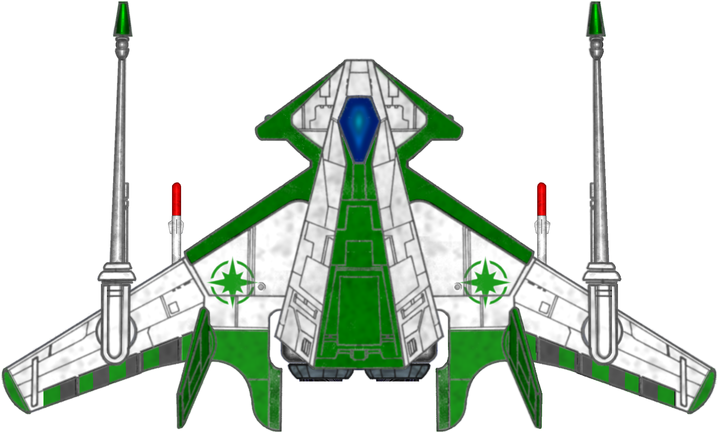 Top Down View Starship - Illustration Clipart (2515x1891), Png Download