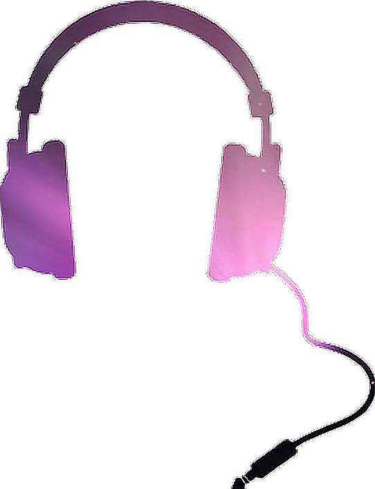 Headphones Galaxy Pink Violet Sticker Report Abuse - Music Headphones Gif Clipart (542x706), Png Download