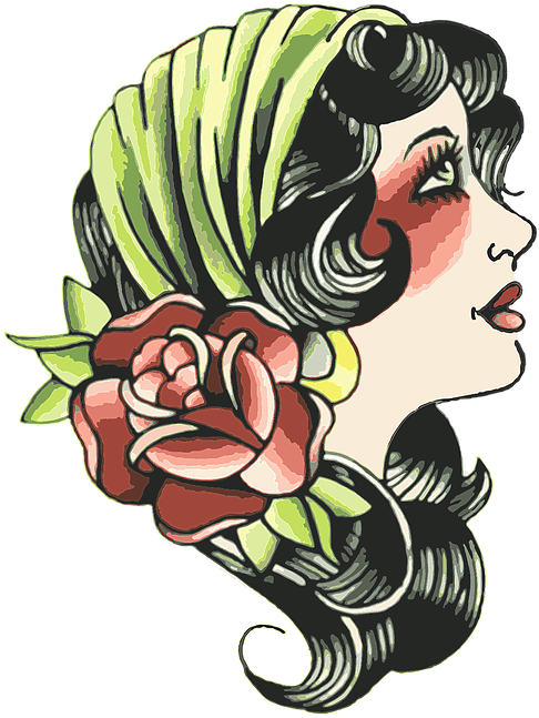 The Gypsy Kit - American Traditional Tattoo Gypsy Clipart (545x698), Png Download