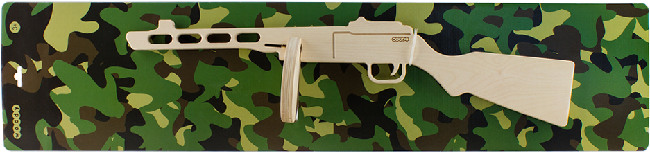 Wooden Submachine Gun - Assault Rifle Clipart (1000x835), Png Download