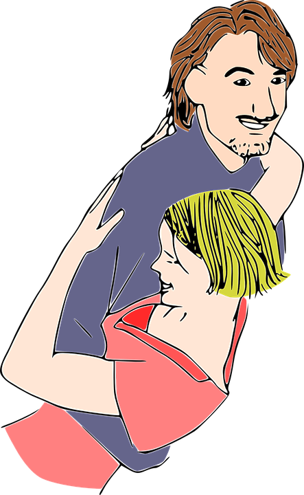 Dance Dancing Dip Hug Love Man Woman - Cartoon Clipart (443x720), Png Download