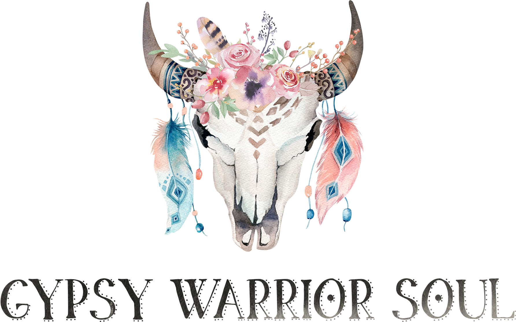 Girly Watercolor Longhorn Head Clipart - Large Size Png Image - PikPng