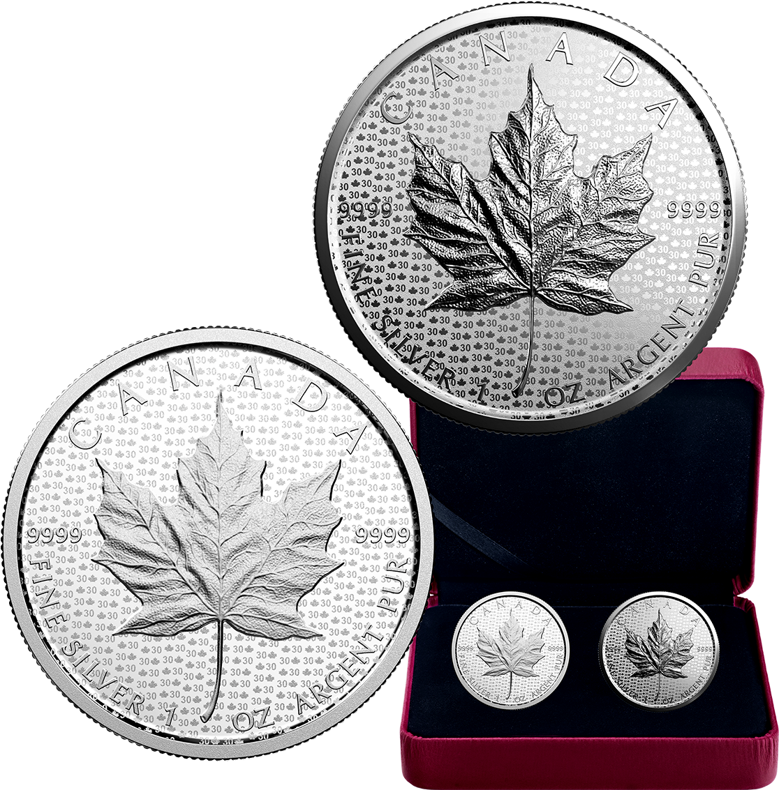 2018 1 Oz Canada 30th Anniversary Of The Silver Maple - 30th Anniversary Maple Leaf Clipart (1116x1133), Png Download