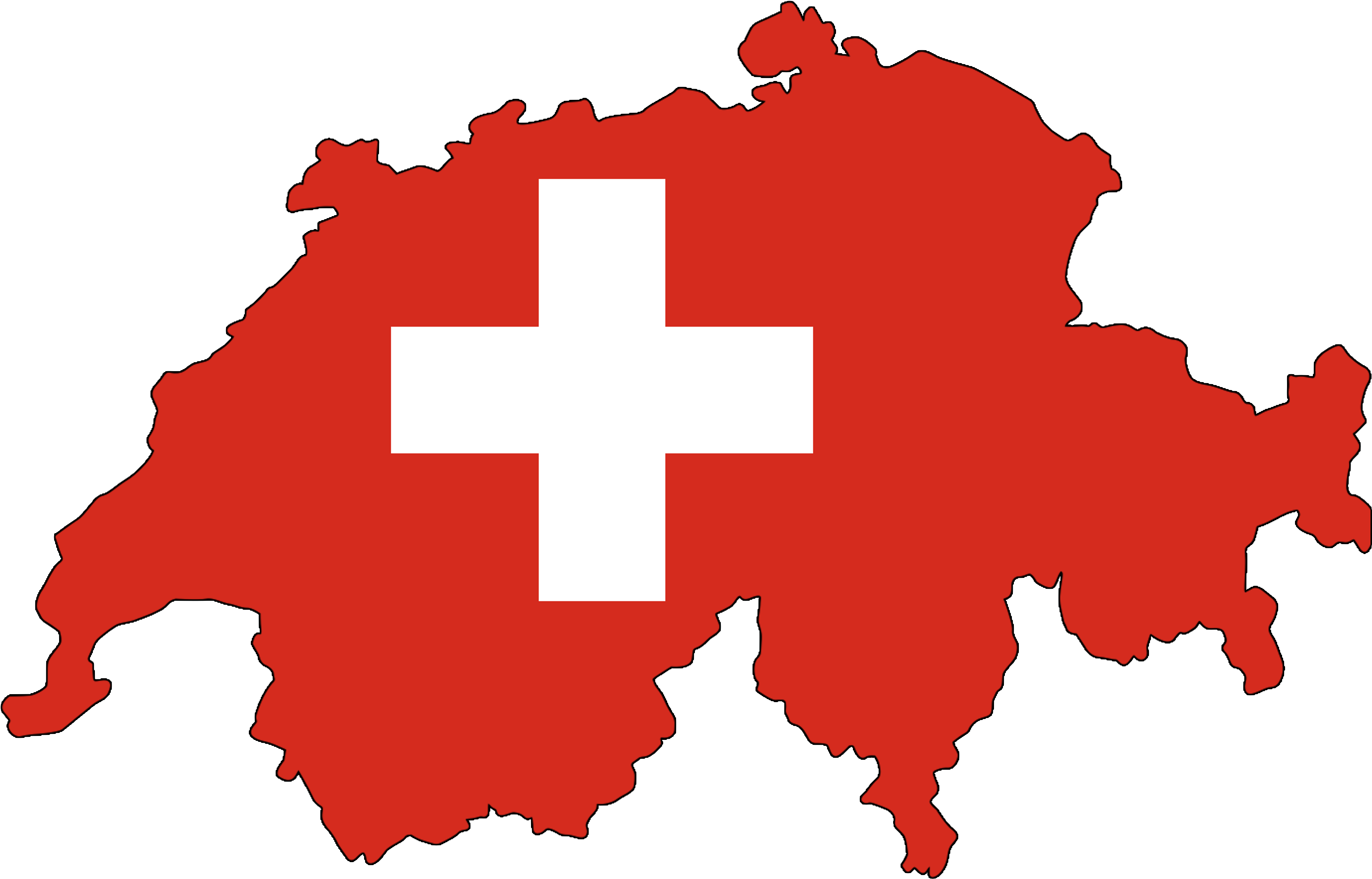 Switzerland Alpine Map Flag 1500642 - Switzerland Black Map Clipart (3000x3000), Png Download