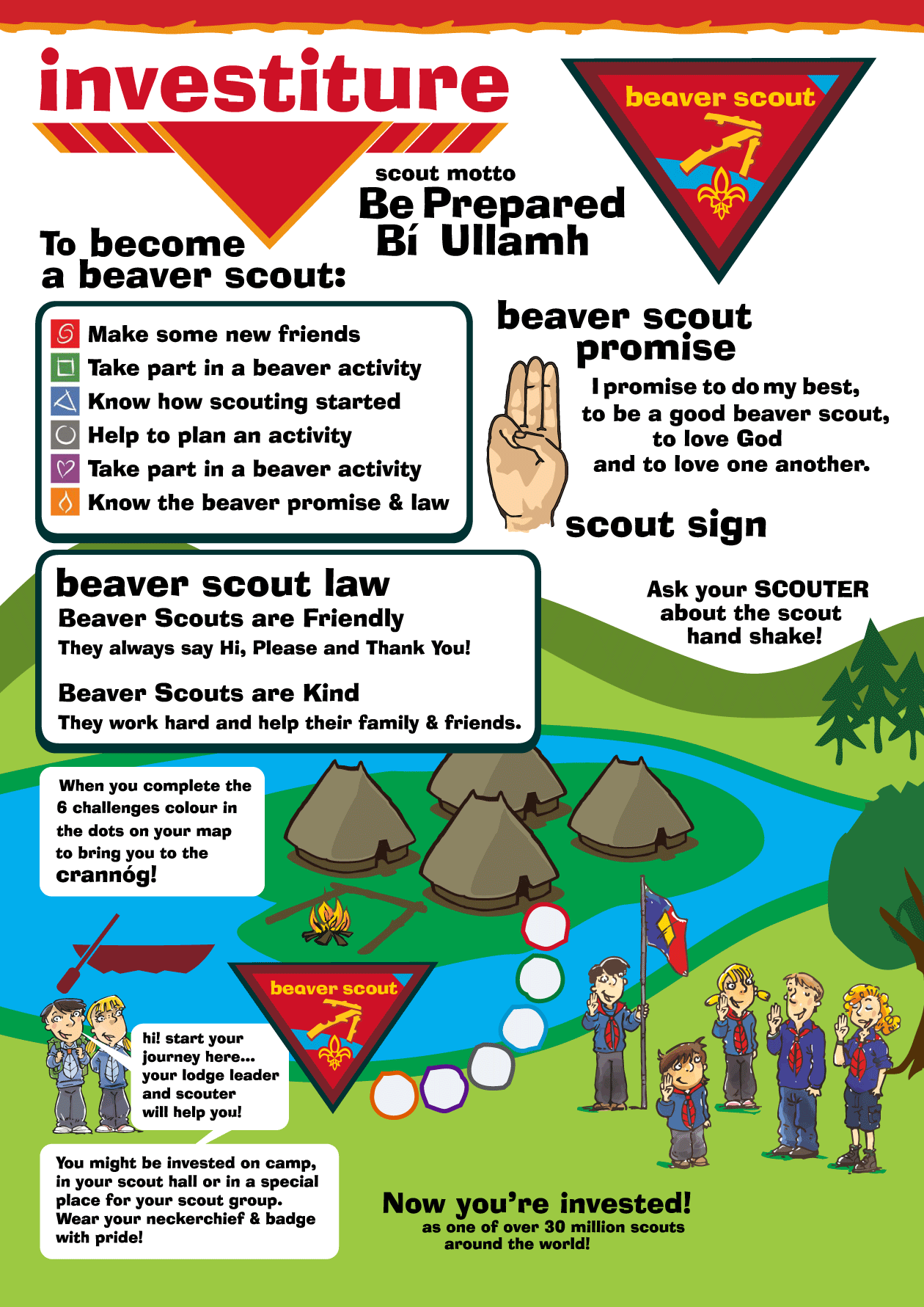 Investiture Is The Formal Event Of Joining The Scouting - Beaver Scout Promise Ireland Clipart (1260x1781), Png Download