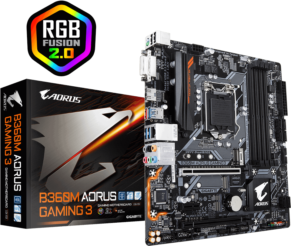 Gigabyte B360m Aorus Gaming 3 Clipart (1000x1000), Png Download