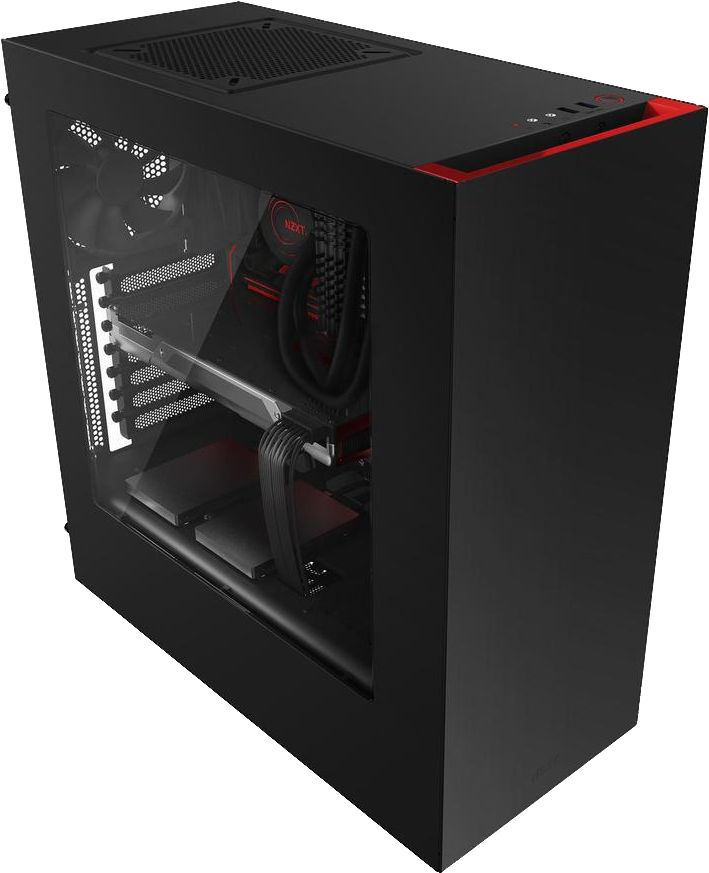 1 Black Red - Gabinete Nzxt S340 Blue Edition Ca S340mb Gb Clipart (900x900), Png Download