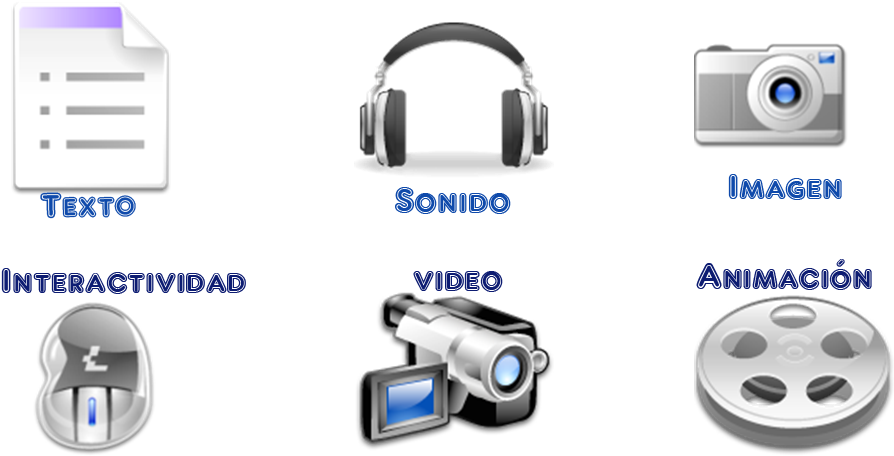 Contenido Multimedia - Cuales Son Los Elementos De La Multimedia Clipart (905x483), Png Download