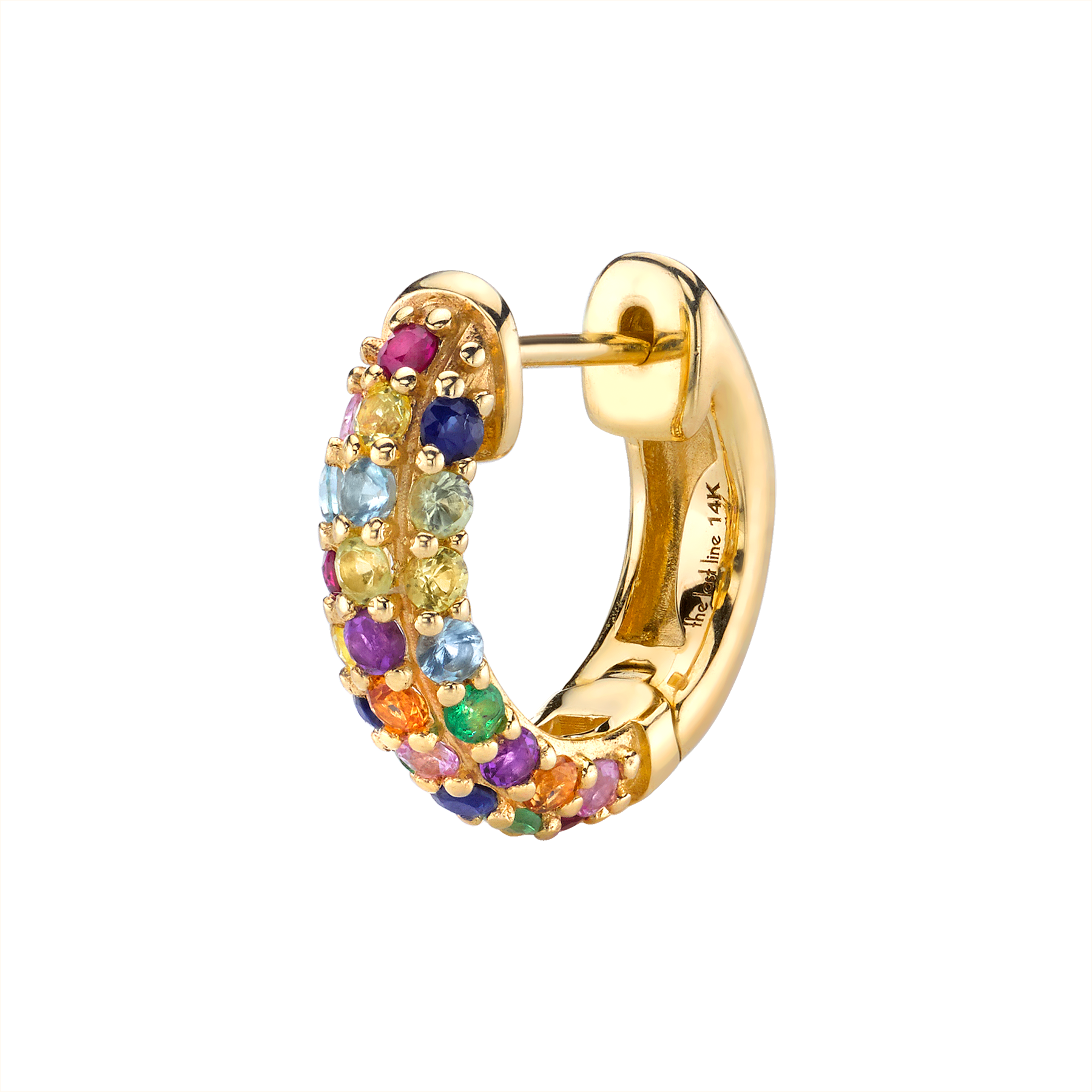 Rainbow Pave Wide Hoop Earring The Last Line - Diamond Clipart (1800x1800), Png Download