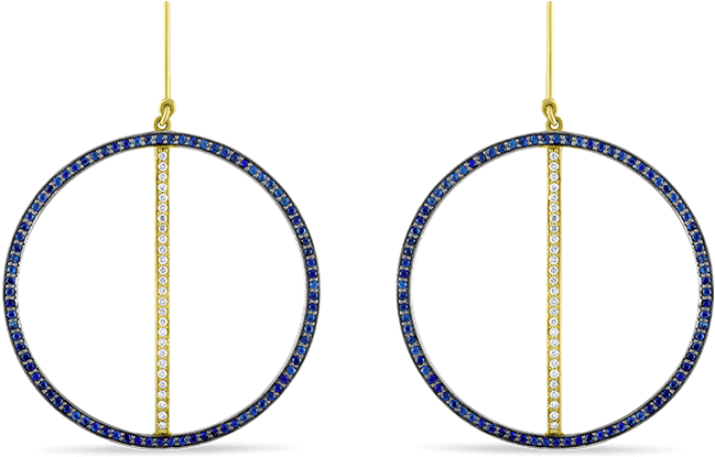 Line Hoop Earrings - Earrings Clipart (1000x1000), Png Download