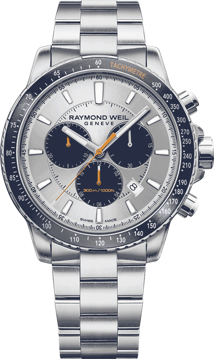 Tango Men's Blue Two-tone Quartz Chronograph Watch - Raymond Weil Tango Chronograph Clipart (1000x1273), Png Download