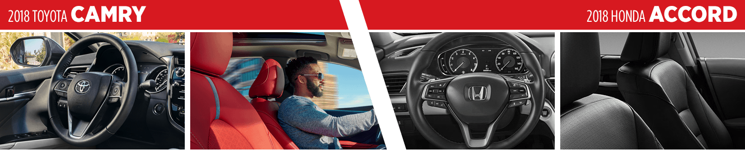 2018 Toyota Camry Vs 2018 Honda Accord Interior Comparison - Honda Accord Clipart (1500x305), Png Download