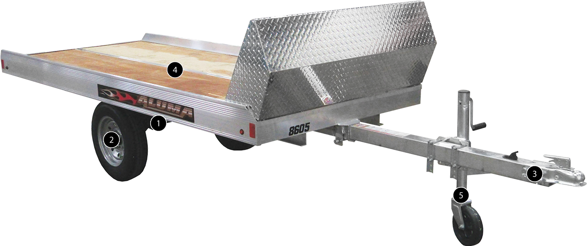 8605 Tilt Bed Snowmobile Trailer Clipart (1200x670), Png Download