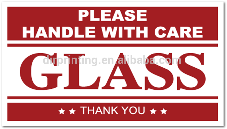 Glass Handle With Care Stickers Labels Fragile Paper - Glass Handle With Care Stickers Clipart (800x750), Png Download