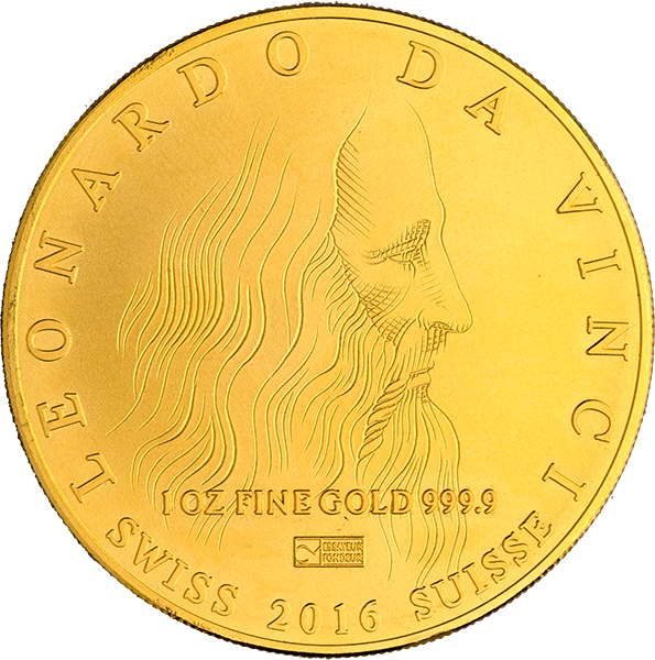 Da Vinci Gold Coin - Coin Clipart (595x600), Png Download