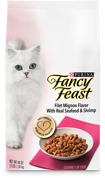 Gourmet Dry Cat Food Filet Mignon Flavor Product - Purina Fancy Feast Dry Cat Food Clipart (1000x600), Png Download