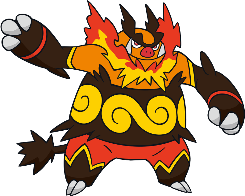 Emboar Global Link Artwork - Emboar Pokemon Clipart (800x637), Png Download