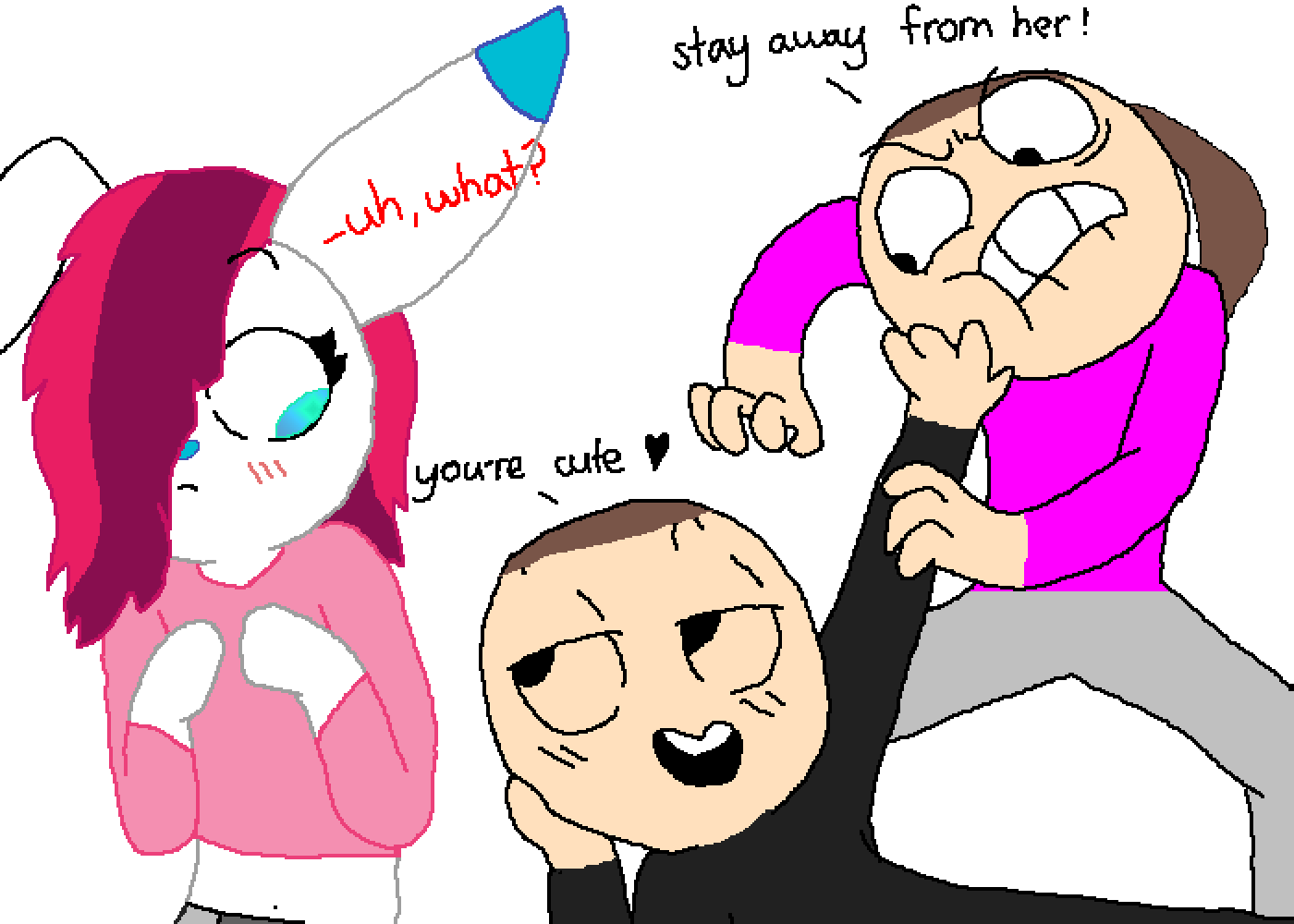 Silla & Liz - Cute Girl Drawing Bases Clipart (1400x1000), Png Download