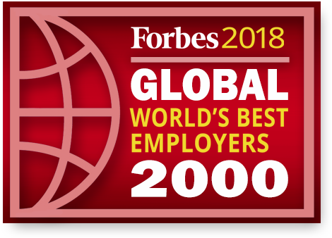 Forbes 2018 World's Best Employers Official Badge - Forbes 2018 Global 2000 Clipart (720x503), Png Download