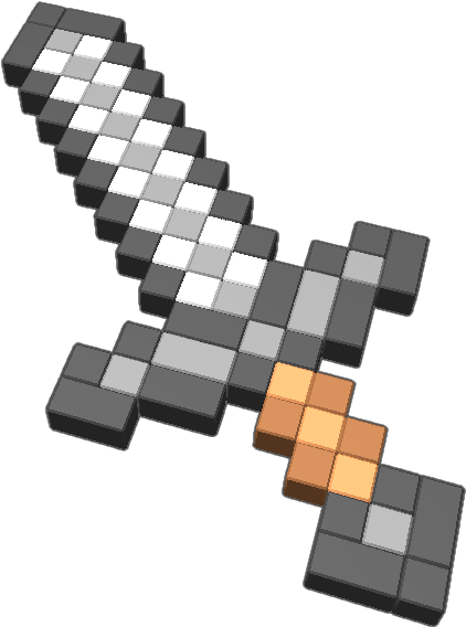 The Iron Sword From Minecraft - Minecraft Stone Sword Perler Beads Clipart (768x768), Png Download