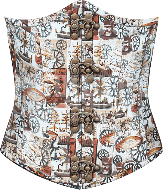 Vintage Pattern Steampunk Corset - Cushion Clipart (542x631), Png Download