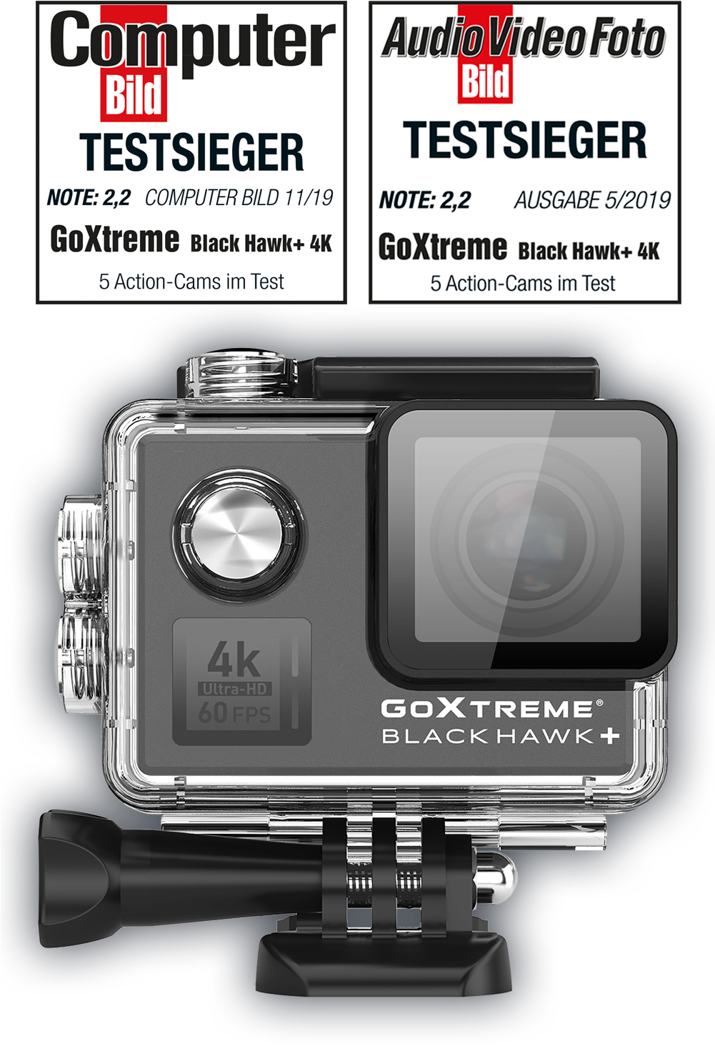 Goxtreme Black Hawk 4k Testsieger - Computer Bild Clipart (1000x1600), Png Download