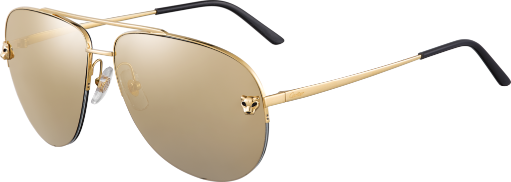 Panthère De Cartier Sunglassesmetal, Smooth Golden - Cartier Sunglasses Womens 2017 Clipart (1024x365), Png Download