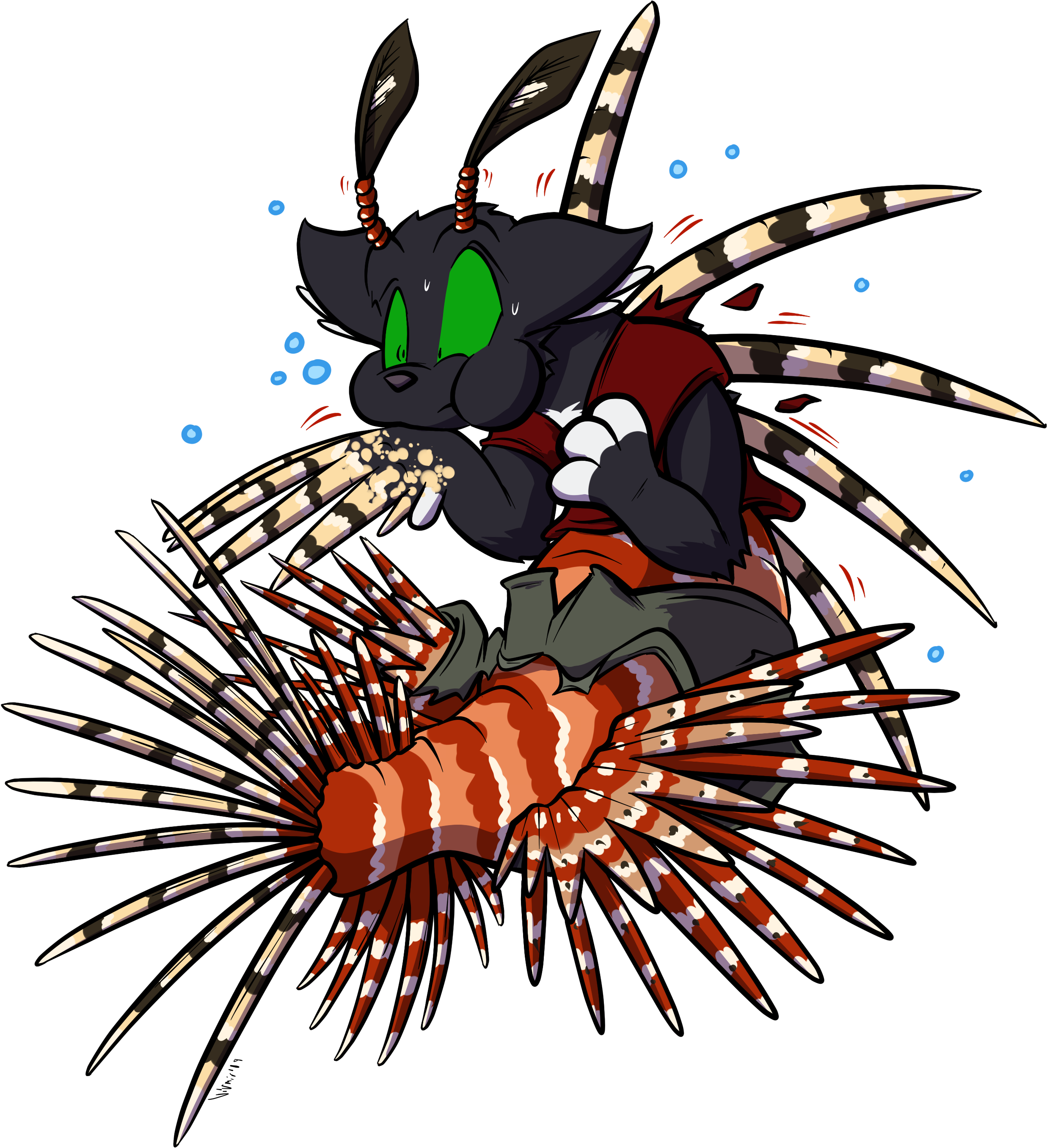 Lionfishing - Illustration Clipart (2947x2830), Png Download