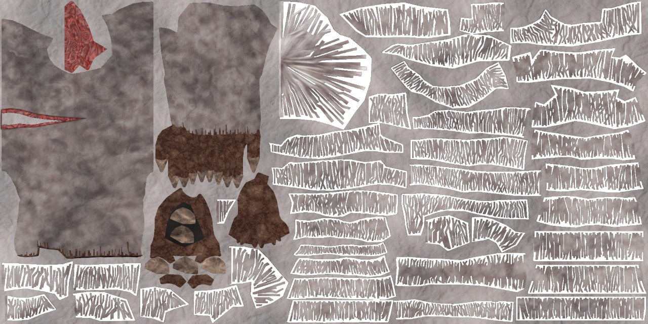 Textures For An Unused Yeti Monster - Craft Clipart (1280x640), Png Download