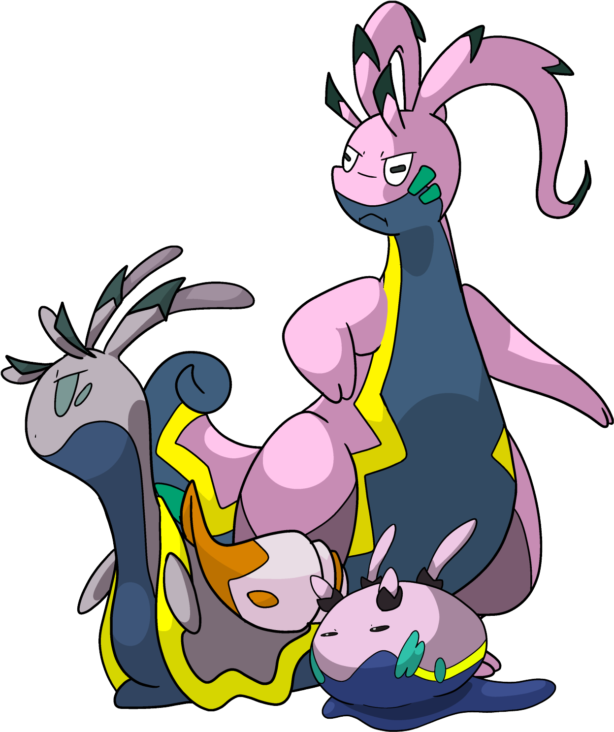 Goodra Family Alola Forms Alola Goomy - Cartoon Clipart (1280x1523), Png Download
