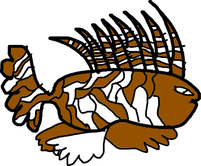 Lionfish - Drawing Clipart (841x693), Png Download