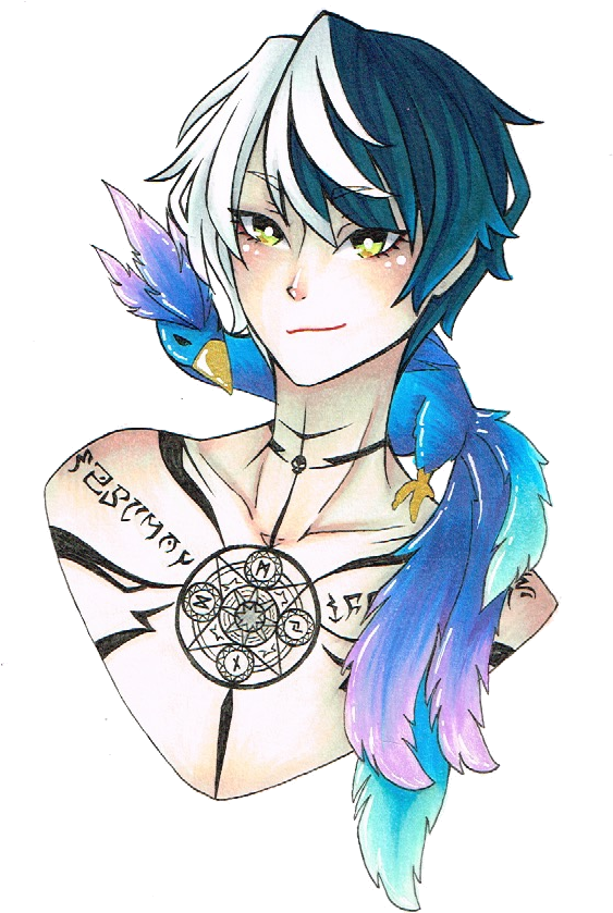 Necromancer By Cheese Cake Panda - Male Anime Necromancer Clipart (563x839), Png Download