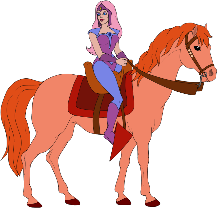 Glimmer On Horseback - She Ra Riding Horse Clipart (900x847), Png Download