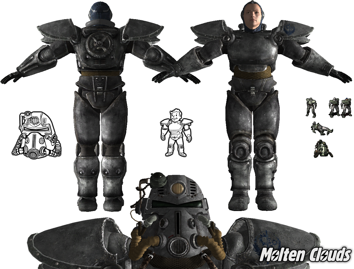 Power Armor - Black T 51b Power Armor Clipart (1280x960), Png Download